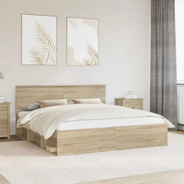Cadre de lit Sonoma 200 x 200 cm Bois d'ingénierie