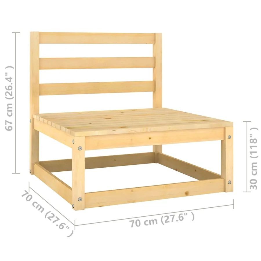Salon de jardin 4 pcs avec coussins Bois de pin massif - 10