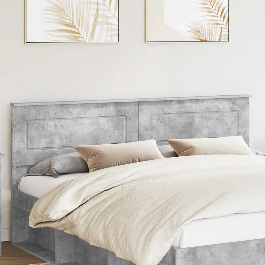 Tête de lit Gris béton Bois d'ingénierie