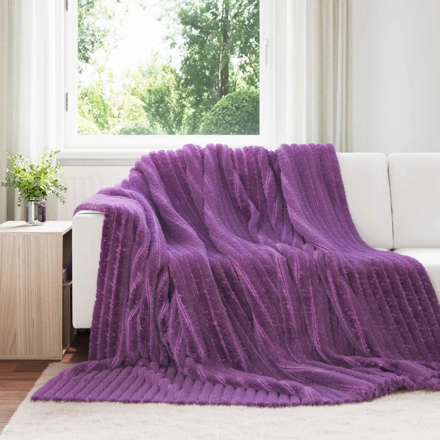 Couvertures à jeter 6 pcs Violet 240 x 220 cm Toison