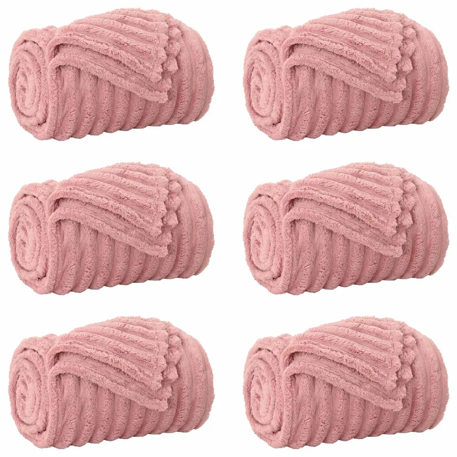 Couvertures à jeter 6 pcs Rose 270 x 240 cm Toison - 2