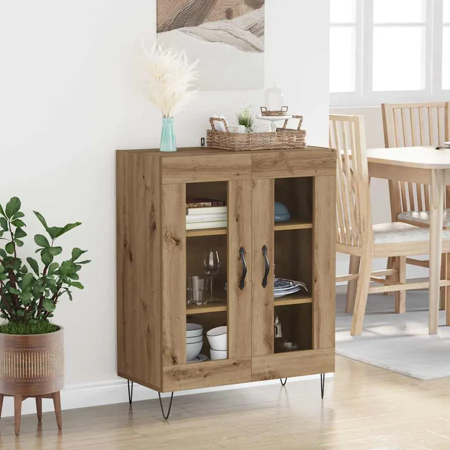 Buffet Chêne artisanal 69,5 x 34 x 90 cm Bois d'ingénierie - 4