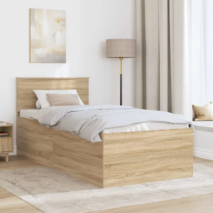 Cadre de lit Chêne Sonoma 90 x 190 cm Bois d'ingénierie - 3
