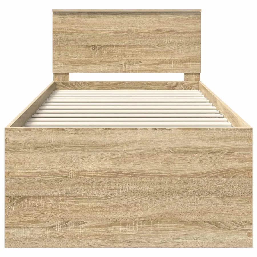 Cadre de lit Chêne Sonoma 90 x 190 cm Bois d'ingénierie - 7