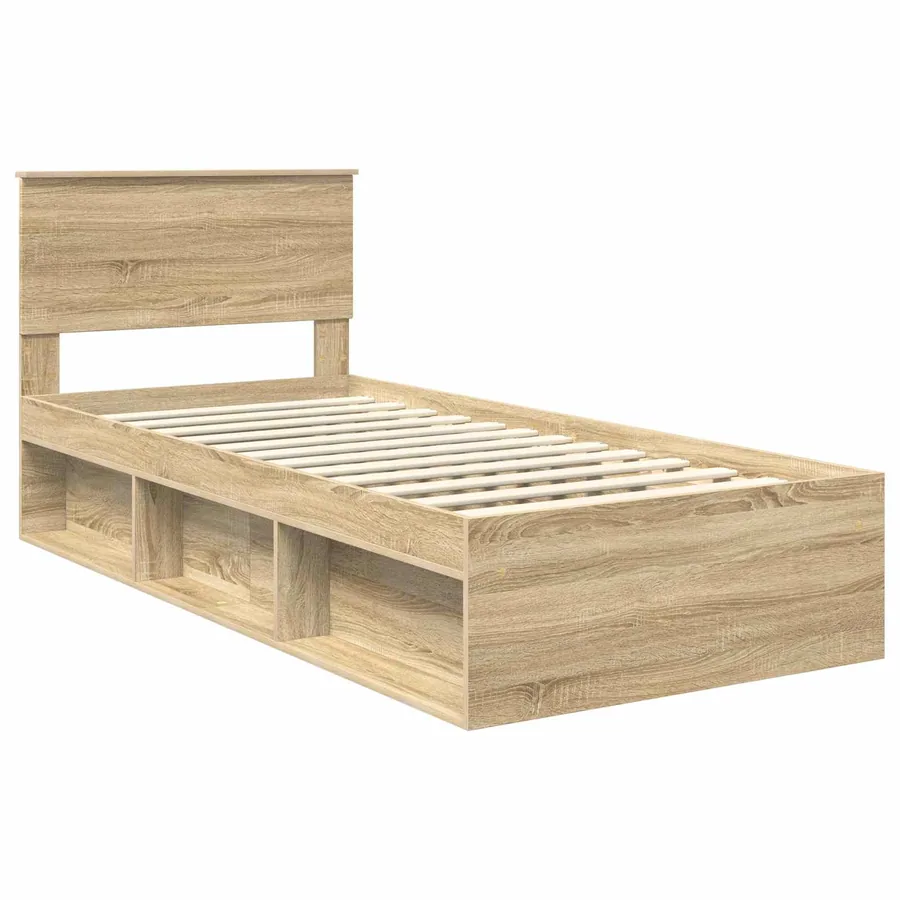 Cadre de lit Chêne Sonoma 90 x 200 cm Bois d'ingénierie - 4