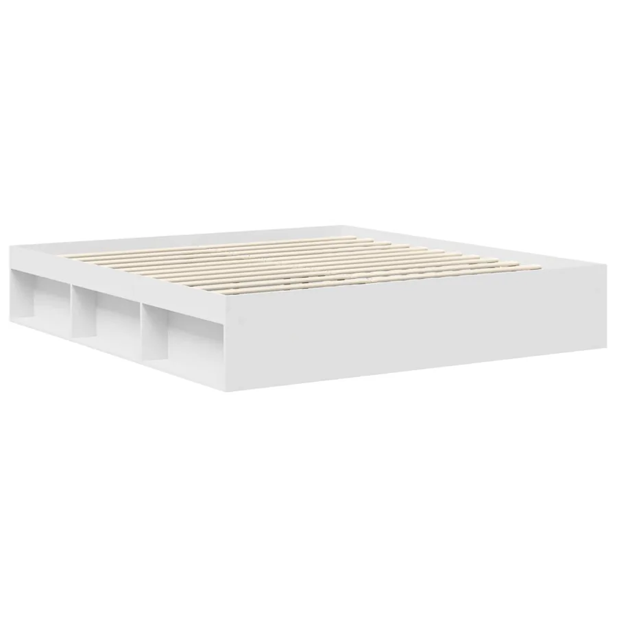 Cadre de lit avec tête de lit Blanc 180 x 200 cm Pin massif - 5