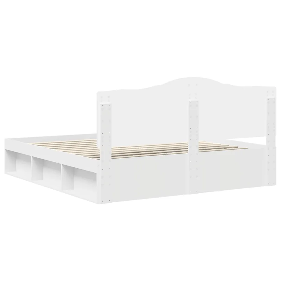 Cadre de lit avec tête de lit Blanc 180 x 200 cm Pin massif - 9