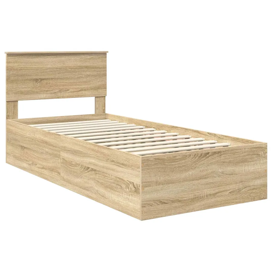 Cadre de lit Chêne Sonoma 90 x 190 cm Bois d'ingénierie - 4