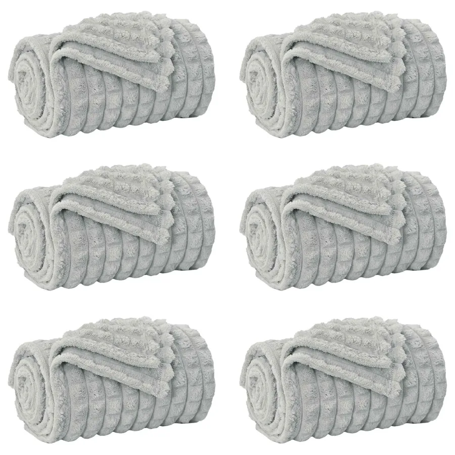 Couvertures à jeter 6 pcs Gris 240 x 220 cm Toison - 2