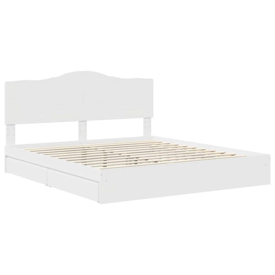 Lit de Rangement Blanc 180 x 200 cm Bois d'ingénierie - 4