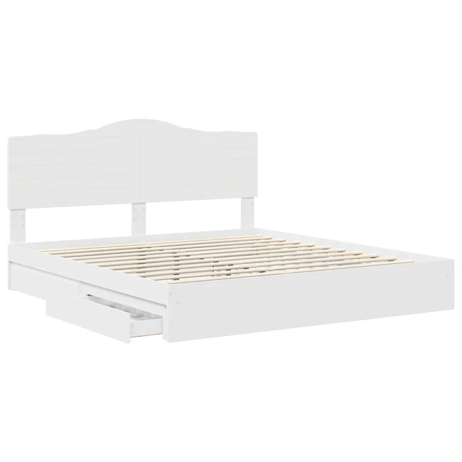 Lit de Rangement Blanc 180 x 200 cm Bois d'ingénierie - 5