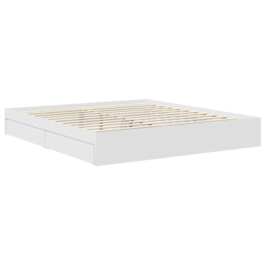 Lit de Rangement Blanc 180 x 200 cm Bois d'ingénierie - 6