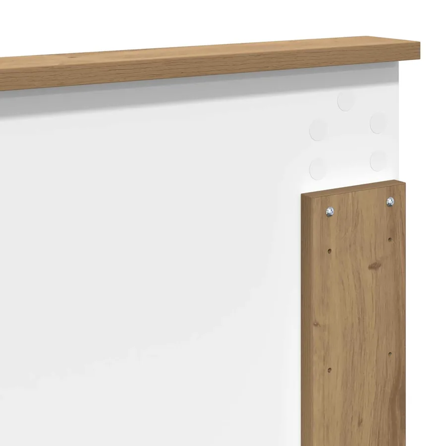 Cadre de lit Chêne artisan 120 x 190 cm Bois de pin massif - 11