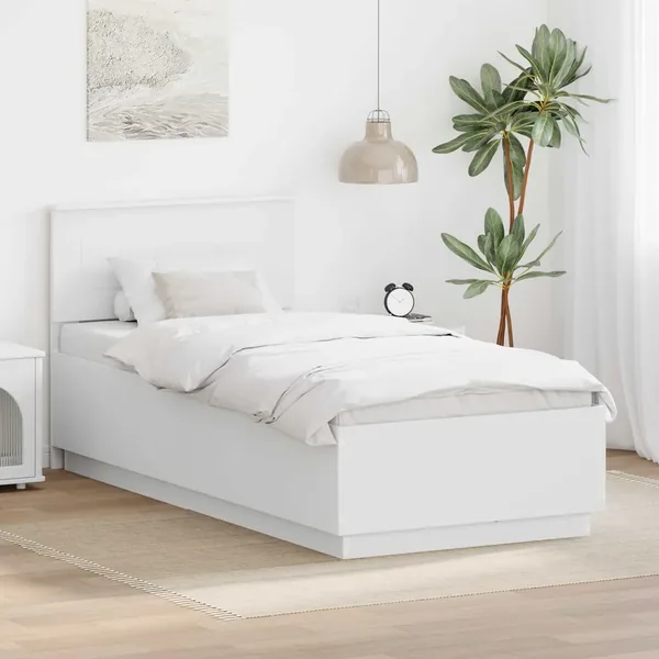 Cadre de lit Blanc 90 x 190 cm Bois d'ingénierie