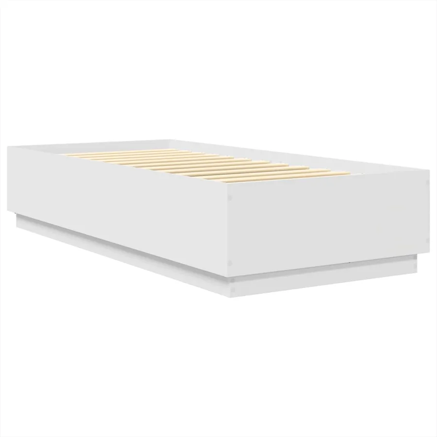 Cadre de lit Blanc 90 x 190 cm Bois d'ingénierie - 5