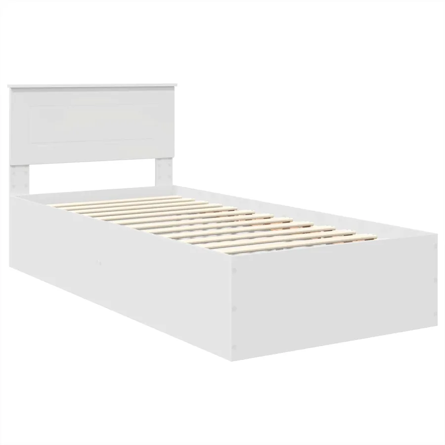 Cadre de lit Blanc 90 x 190 cm Bois d'ingénierie - 4