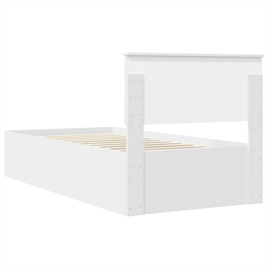 Cadre de lit Blanc 90 x 190 cm Bois d'ingénierie - 9