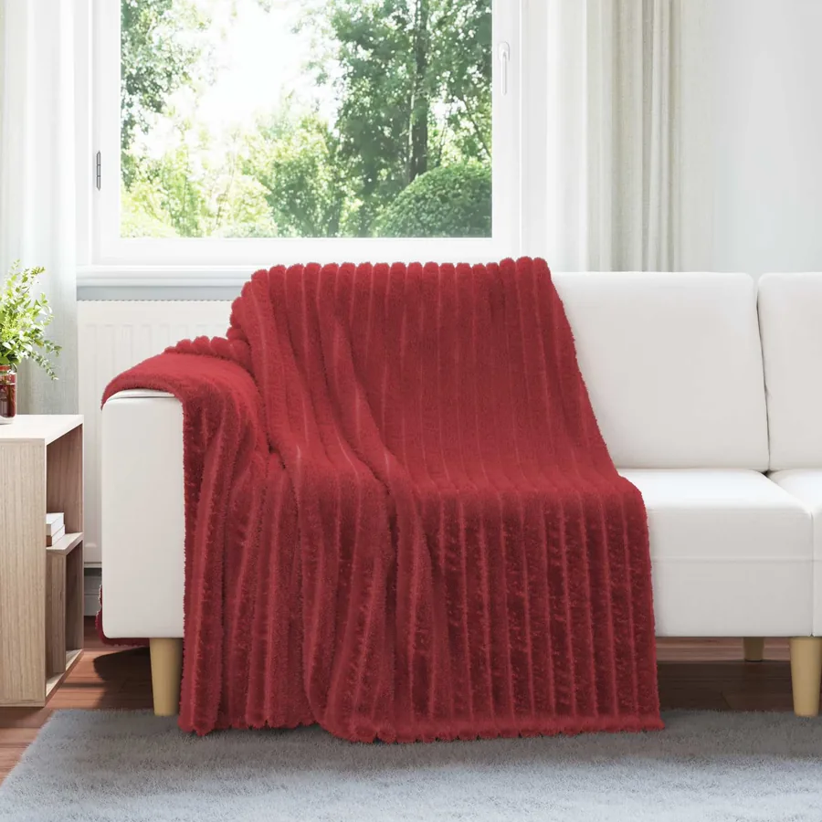 Jeté Rouge Bordeaux 200 x 150 cm Toison