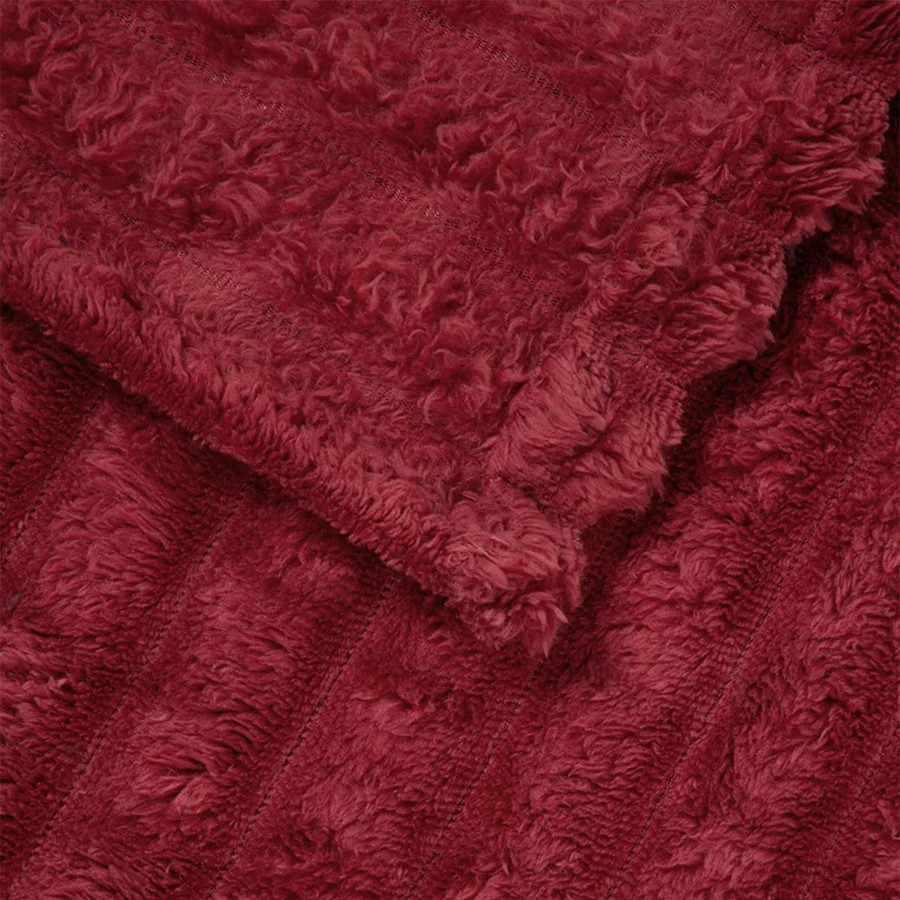 Jeté Rouge Bordeaux 200 x 150 cm Toison - 5