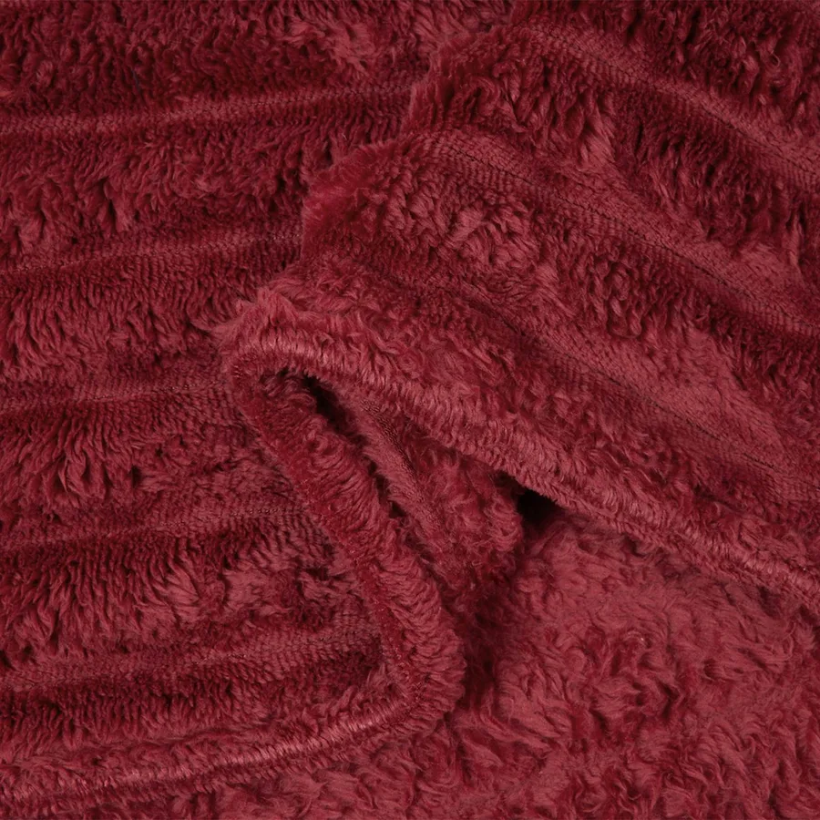 Jeté Rouge Bordeaux 200 x 150 cm Toison - 6