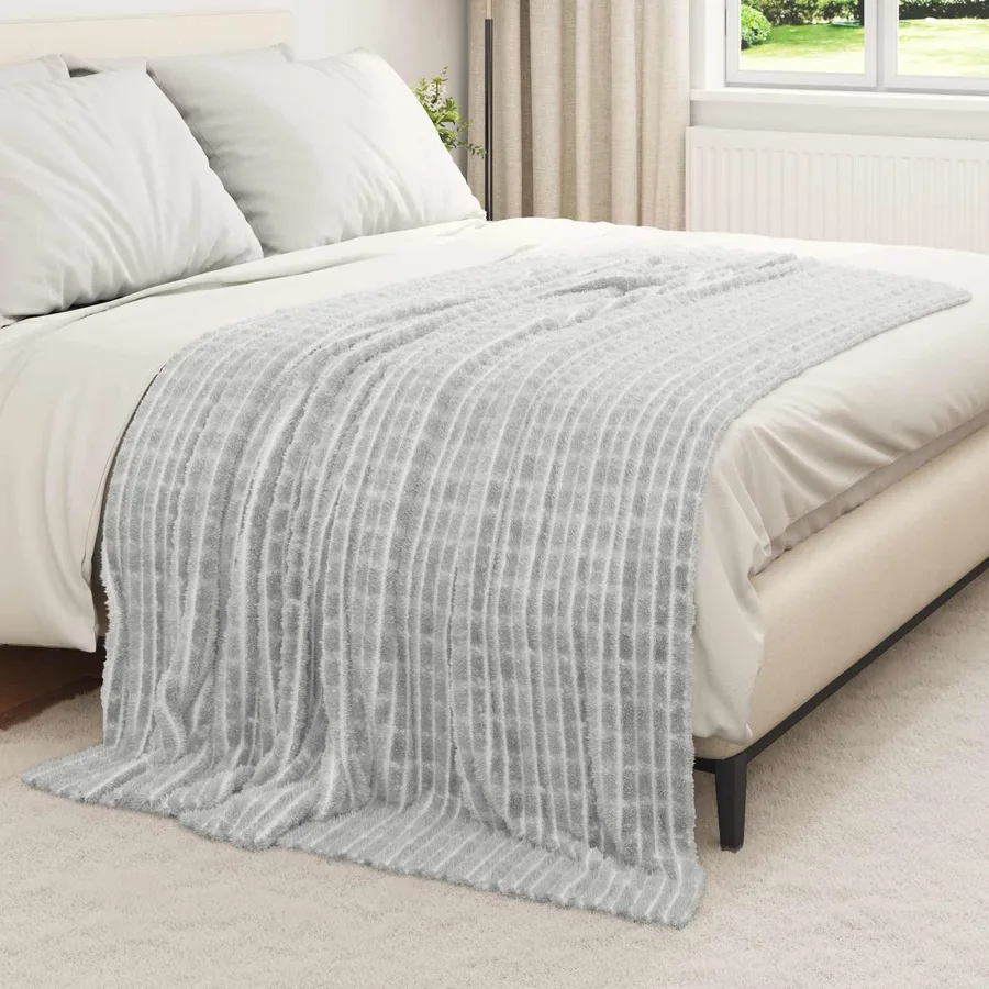 Jeté Gris 200 x 150 cm Toison - 3