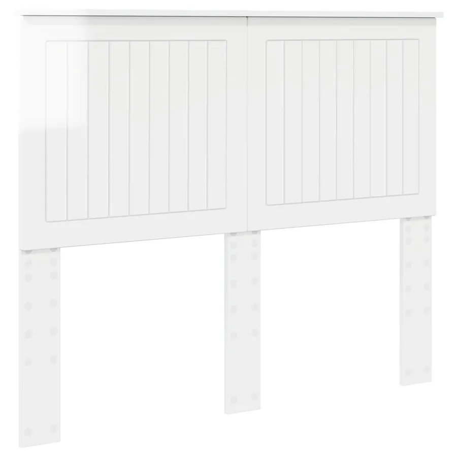 Tête de lit Blanc Brillant 120 cm Bois d'ingénierie - 2