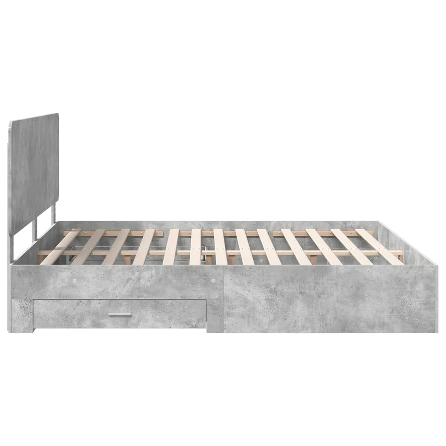 Cadre de lit Gris béton 180 x 200 cm Bois d'ingénierie - 9