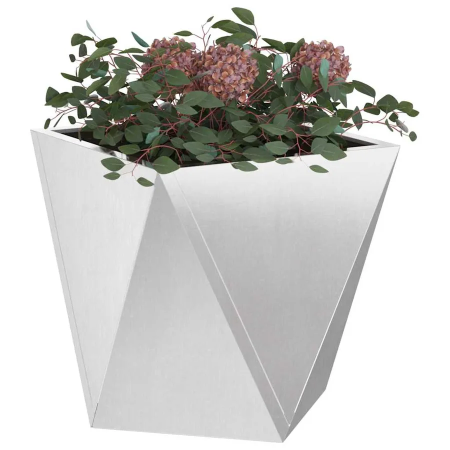 Jardinière 2 pc Argent 40 x 40 x 40 cm Acier inoxydable - 3