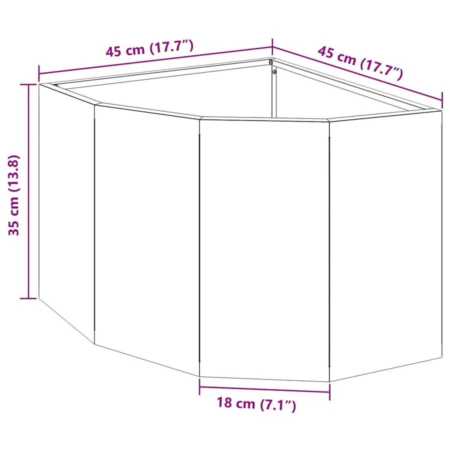 Jardinière d'Angle Rouillé 45 x 45 x 35 cm - 14