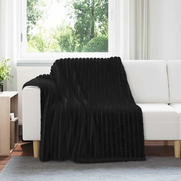 Couvertures à jeter 6 pcs Noir 200 x 150 cm Toison