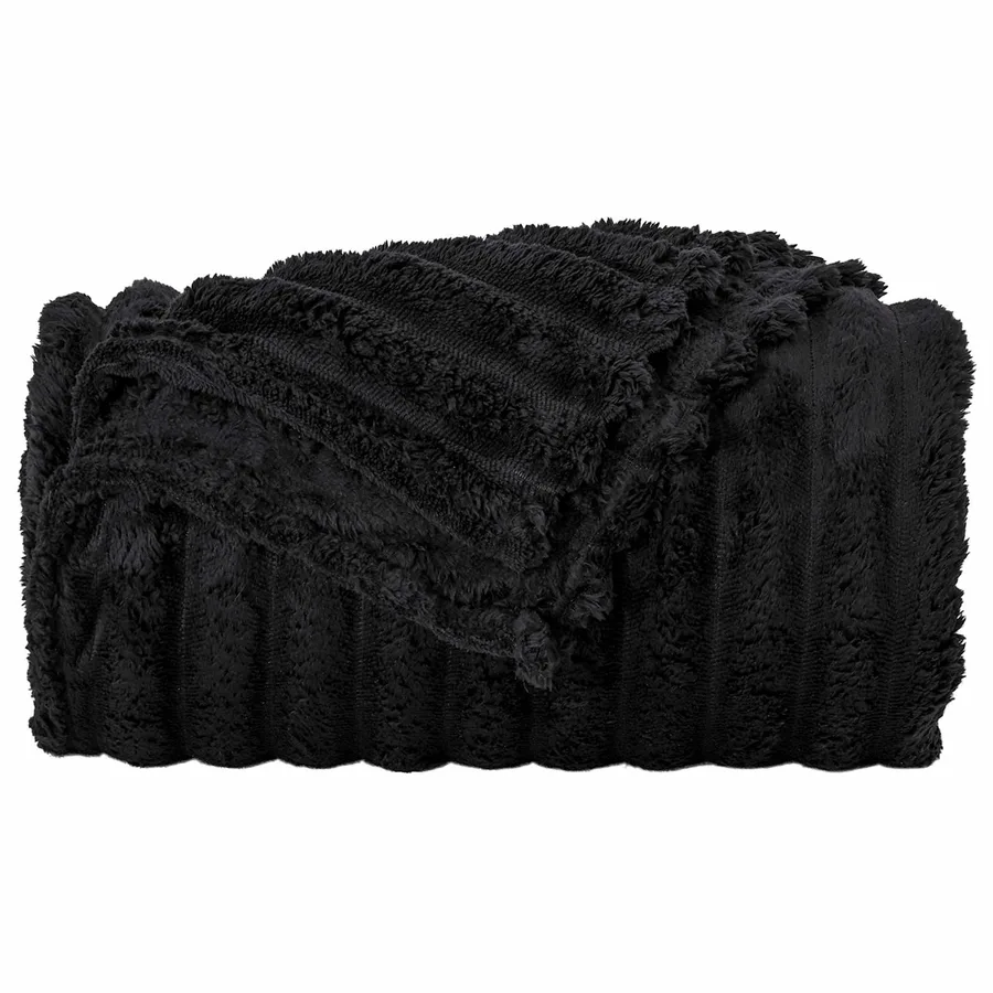 Couvertures à jeter 6 pcs Noir 200 x 150 cm Toison - 5