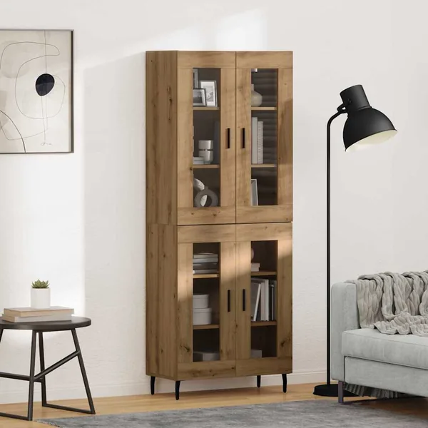 Haut Armoire 2 pcs Chêne artisanal 69,5 x 34 x 180 cm