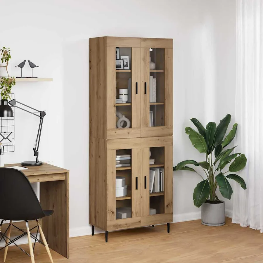Haut Armoire 2 pcs Chêne artisanal 69,5 x 34 x 180 cm - 4