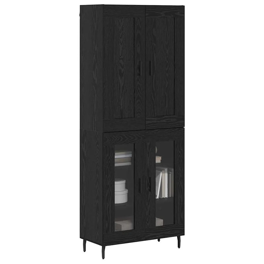 Haut Armoire 2 pcs Chêne noir Bois d'ingénierie - 3