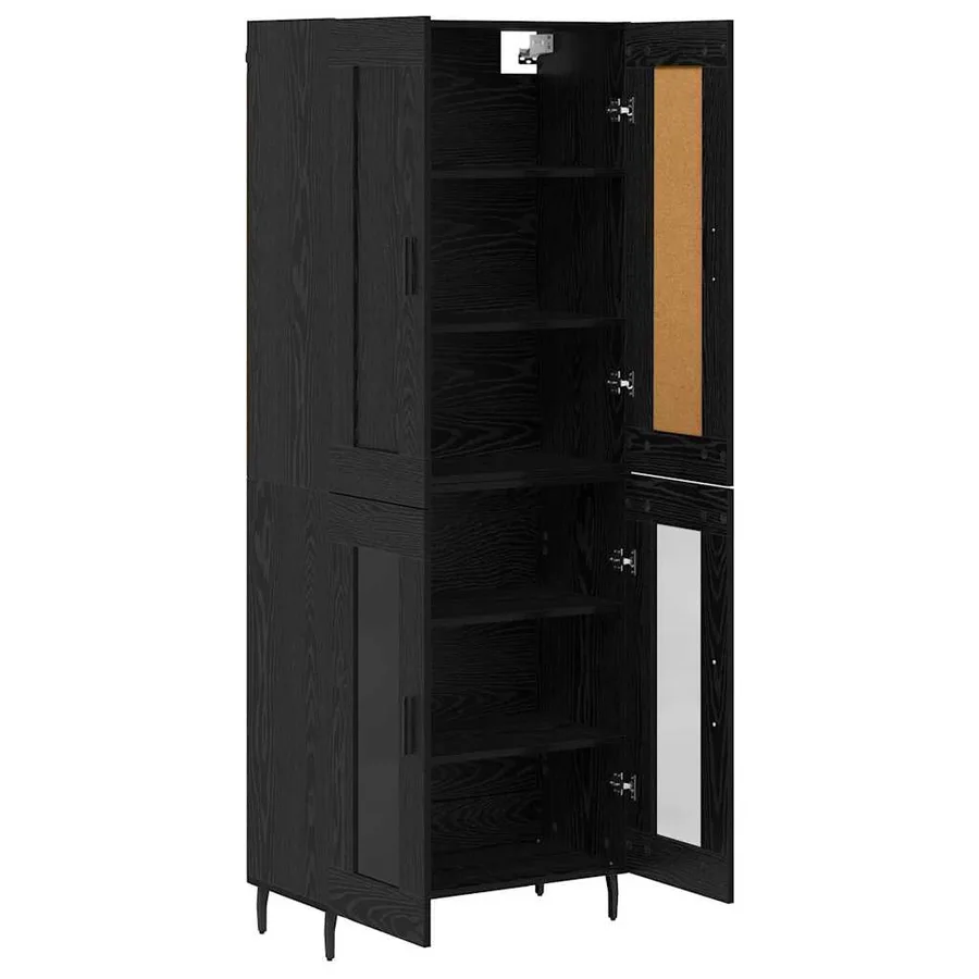 Haut Armoire 2 pcs Chêne noir Bois d'ingénierie - 7