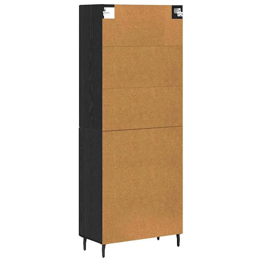 Haut Armoire 2 pcs Chêne noir Bois d'ingénierie - 8