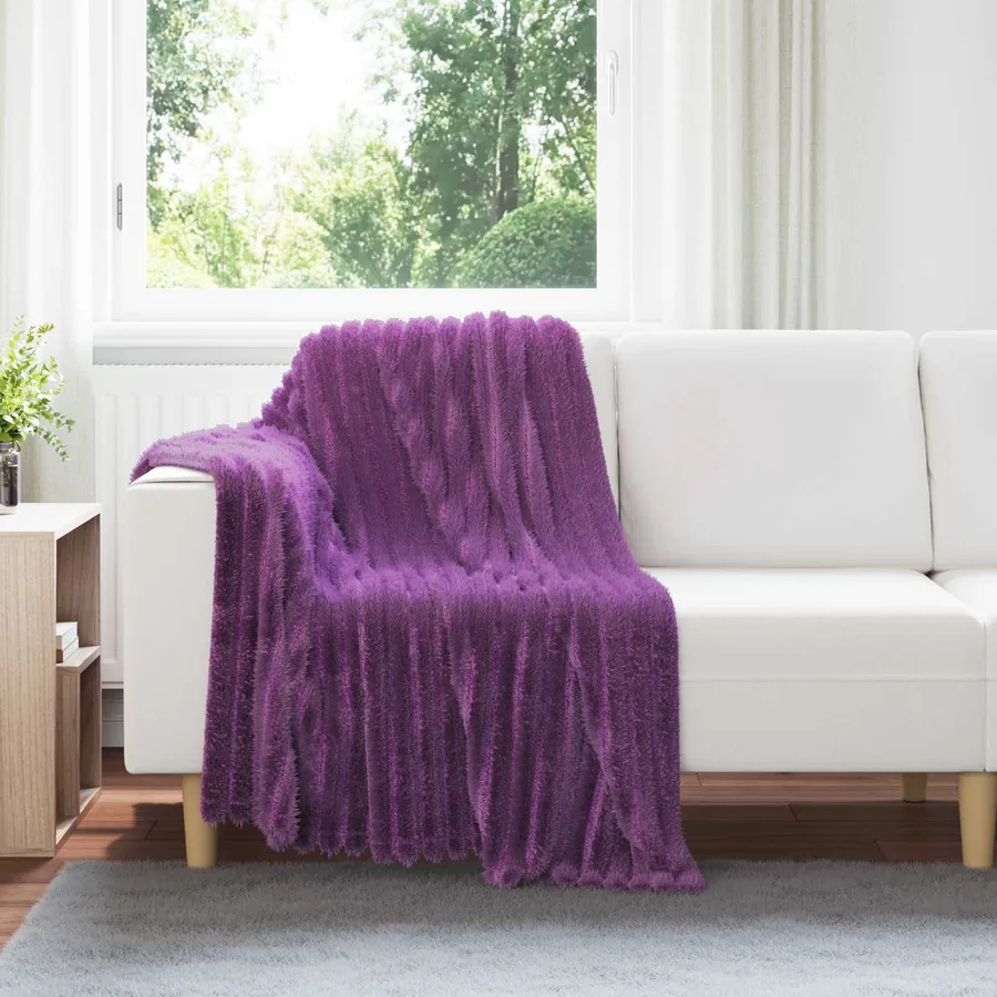 Couvertures à jeter 6 pcs Violet 150 x 130 cm Toison