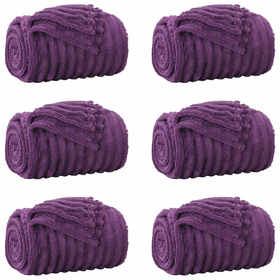 Couvertures à jeter 6 pcs Violet 150 x 130 cm Toison - 2