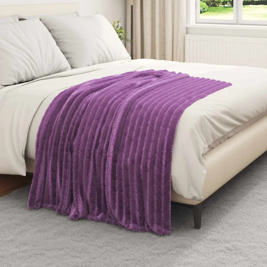 Couvertures à jeter 6 pcs Violet 150 x 130 cm Toison - 3