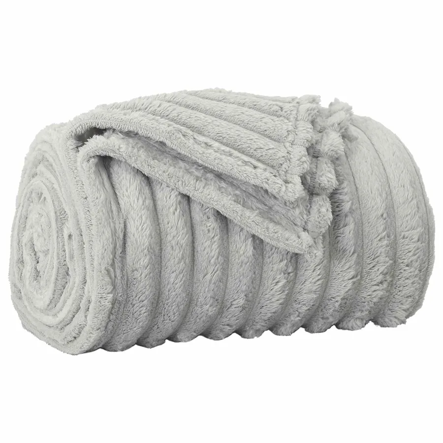 Couvertures à jeter 6 pcs Gris 200 x 150 cm Toison - 4