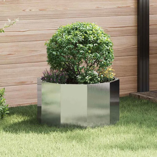 Jardinière Argent 60 x 60 x 35 cm Acier inoxydable