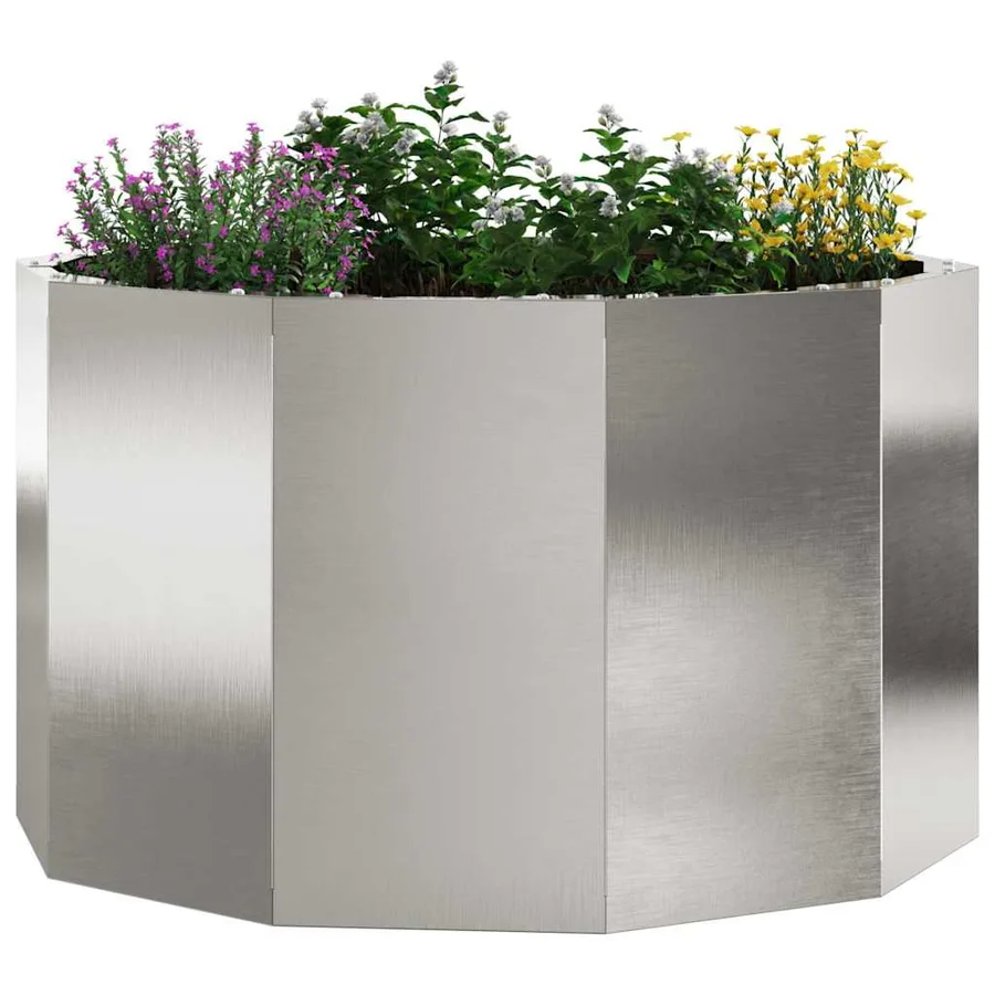 Jardinière Argent 60 x 60 x 35 cm Acier inoxydable - 3