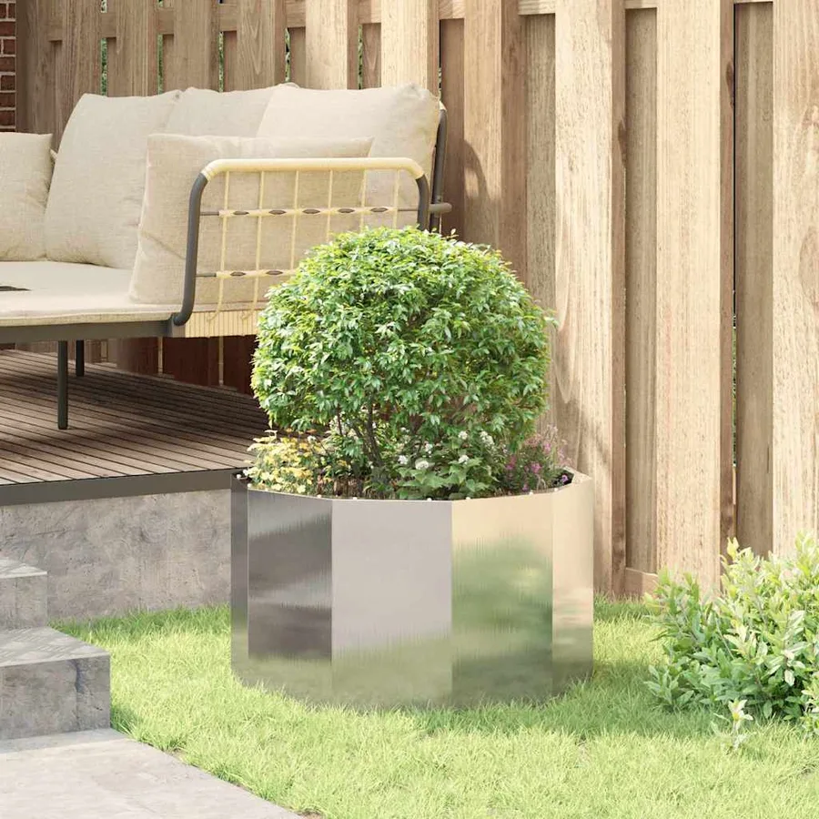 Jardinière Argent 60 x 60 x 35 cm Acier inoxydable - 4