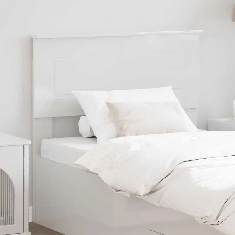Tête de lit Blanc Brillant Bois d'ingénierie