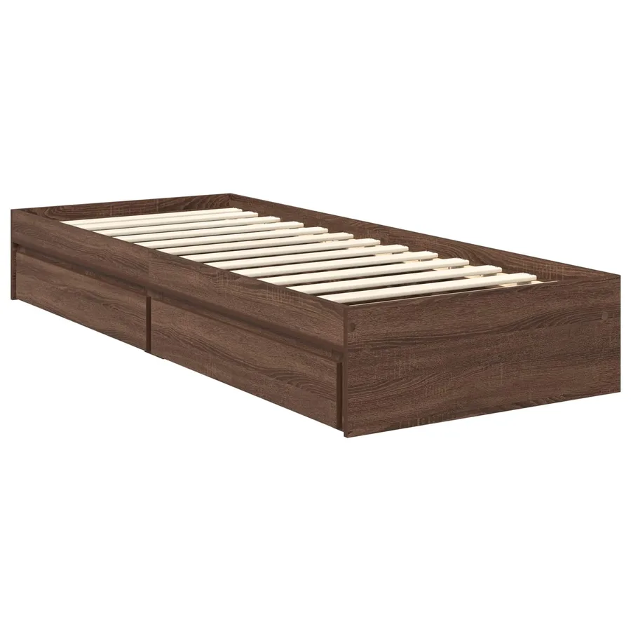 Lit de Rangement Chêne brun 75 x 190 cm Bois d'ingénierie - 6