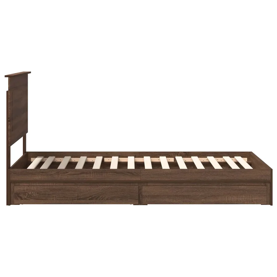 Lit de Rangement Chêne brun 75 x 190 cm Bois d'ingénierie - 9