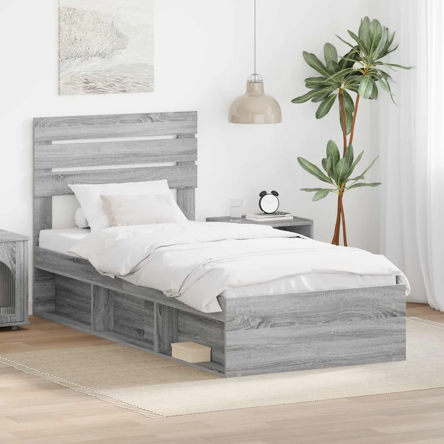 Cadre de lit Gris Sonoma 90 x 200 cm Pin massif