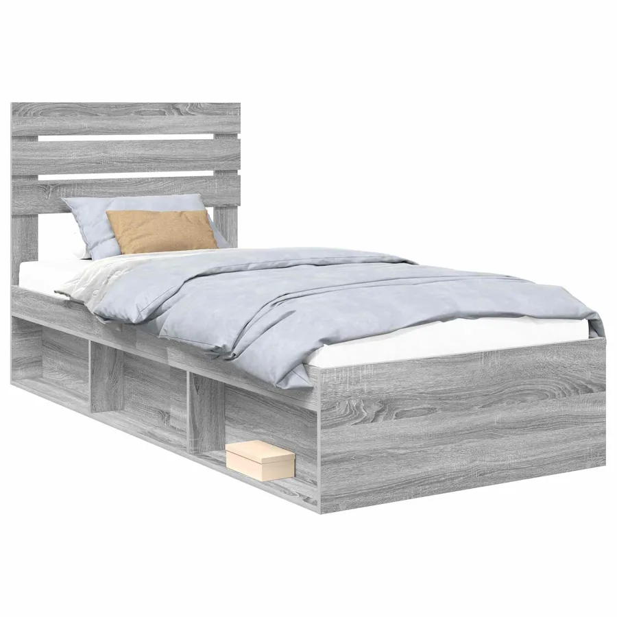 Cadre de lit Gris Sonoma 90 x 200 cm Pin massif - 2