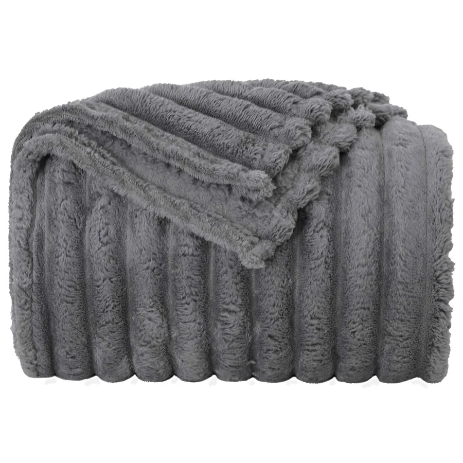 Couvertures à jeter 6 pcs Gris foncé 150 x 130 cm Toison - 5