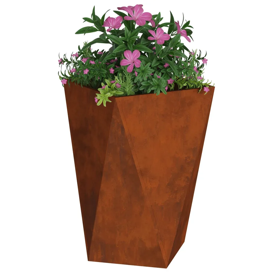 Jardinière Rouillé 50 x 50 x 75 cm Acier patiné - 3